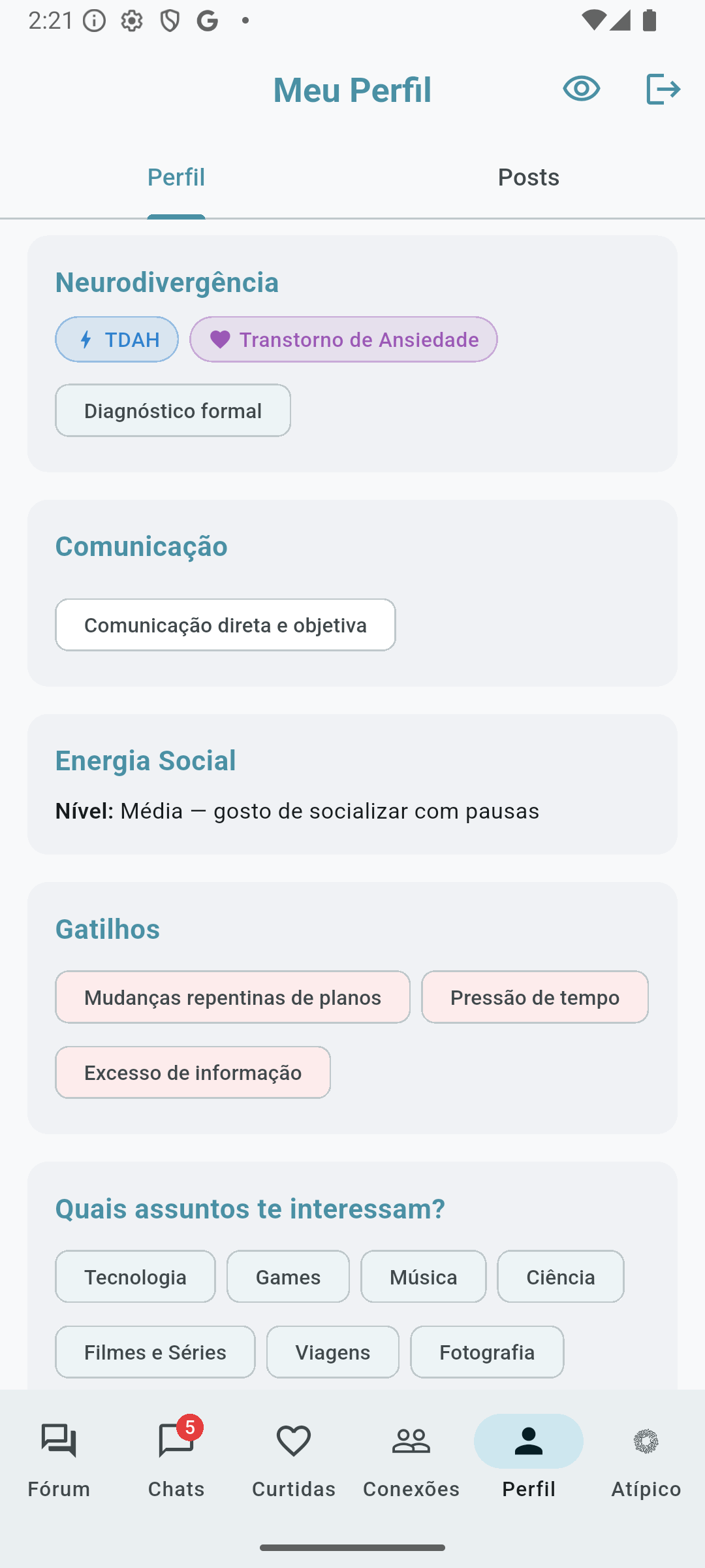 Perfil Atípico